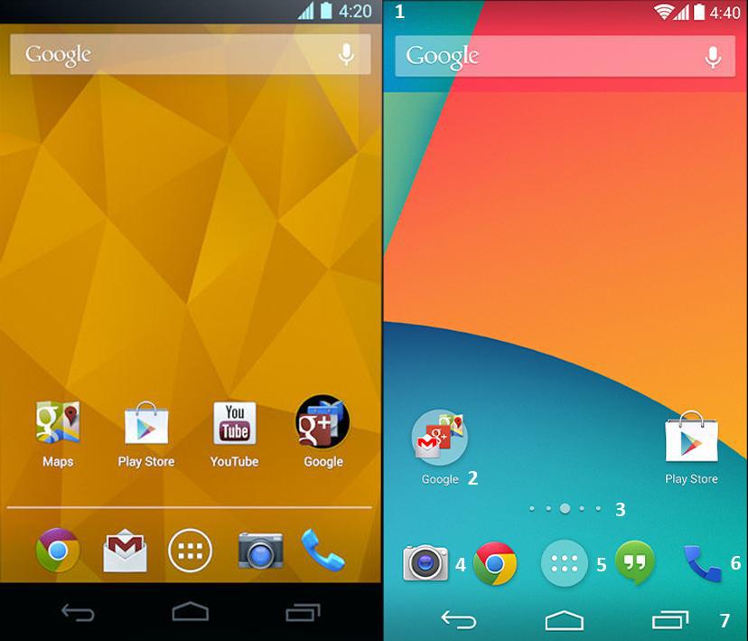 Srovnání Android 4.3 vs Android 4.4 KitKat