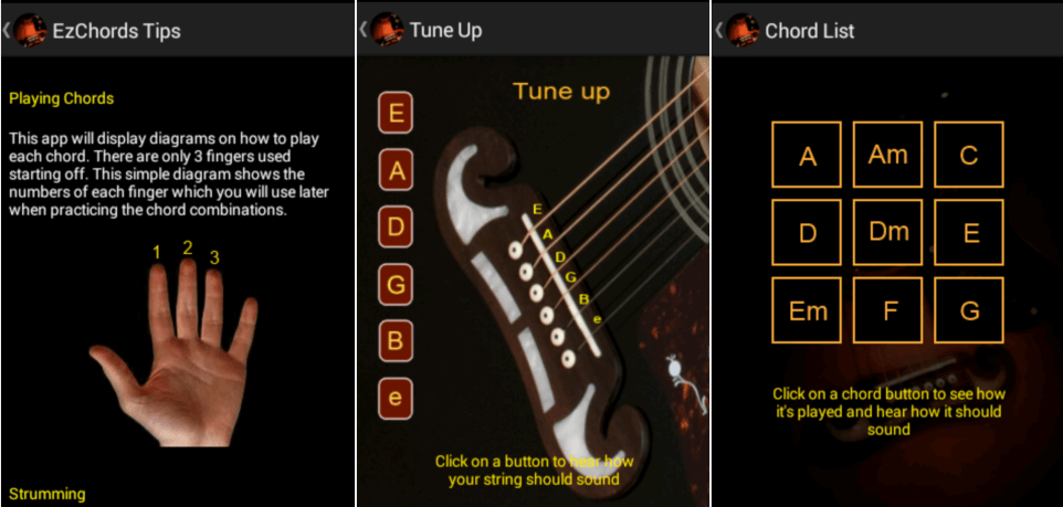 ezChords - Naučte se záklay hraní na kytaru