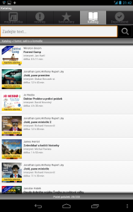 Android aplikace audioteka - katalog knih