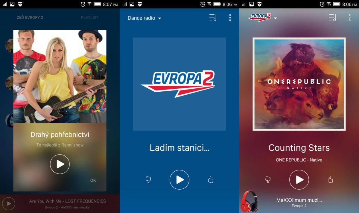 Evropa2-Příjemná aplikace moderního rádia