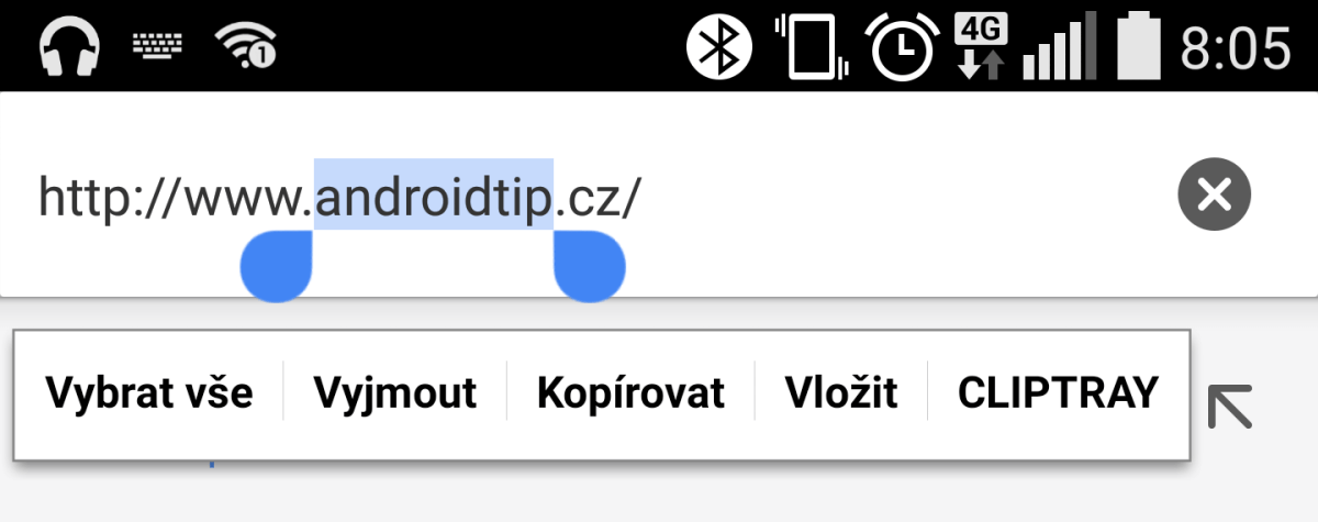 Android schránka (clipboard) pro kopírování a vkládání textů