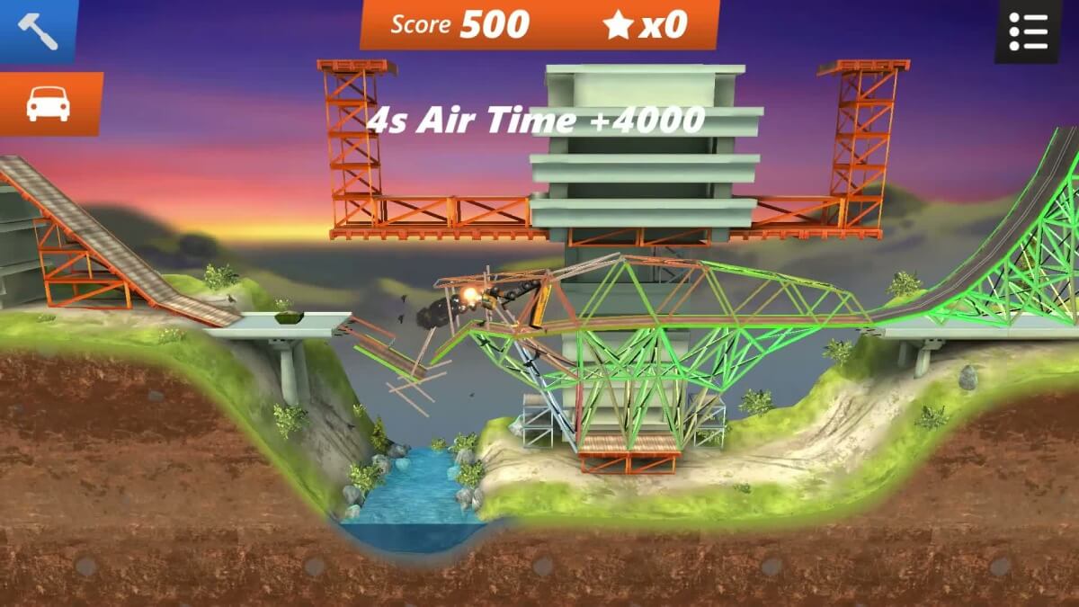 BRidge Constructor Stunts je hra na android plná nefalšované akce