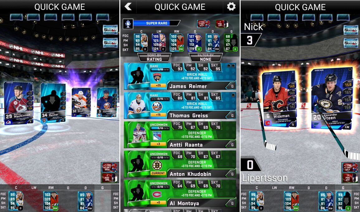NHL SuperCard 2K17 - výběr vzácných karet